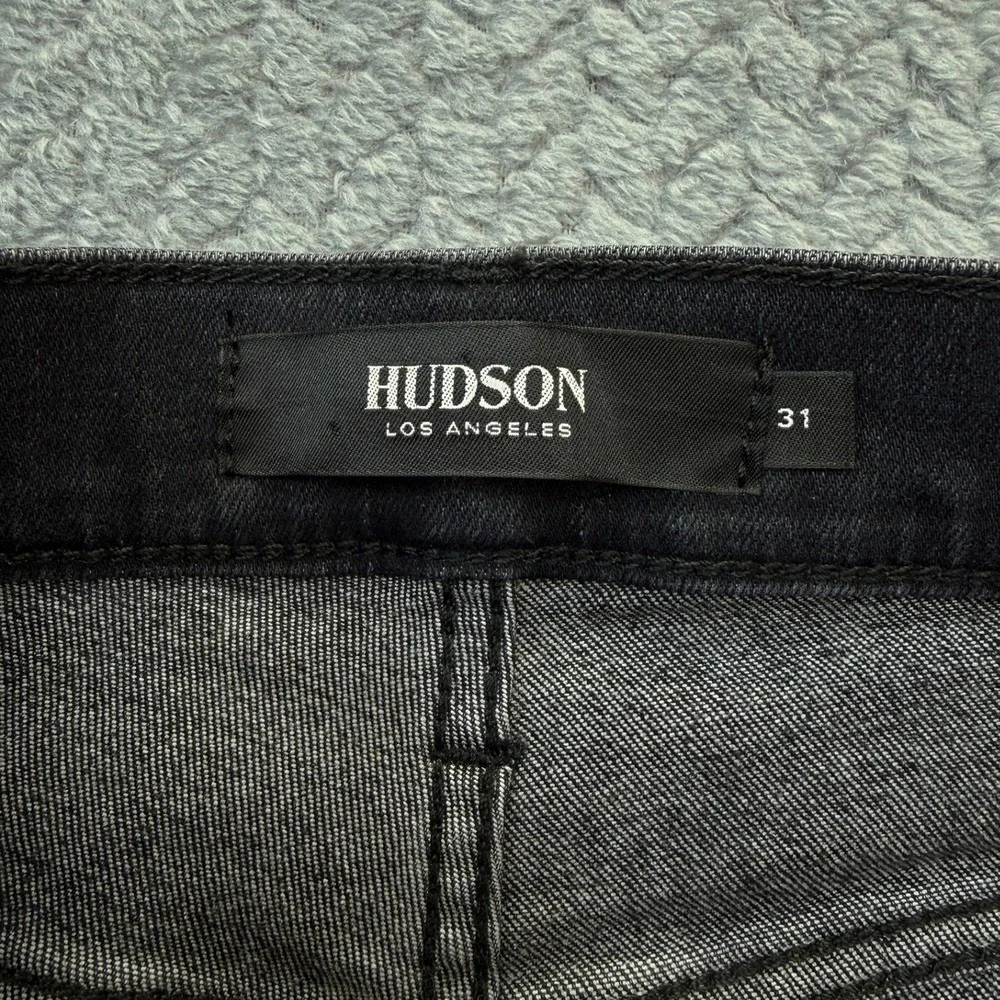 Hudson Byron Straight Jeans Mens 31x32 Grey‎ Black Wash Century Stretch Denim